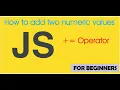 How to add two numbers in JavaScript Additive operators uses in JavaScript
