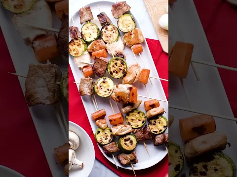 Want a quick and easy dinner idea? Try meat and veggie skewers 🍗🫑