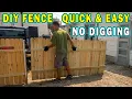DIY Menards premade fence panels ON a BUDGET with NO DIGGING