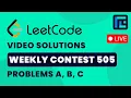 Leetcode Weekly Contest 505 Solutions - A to C by Vibhaas TLE Eliminators