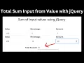 Get total sum input from value with jQuery