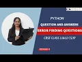 ERROR FINDING QUESTIONS IN PYTHON - PART 1