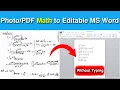 How to Convert Math Equations to Word Editable Equations Without Typing
