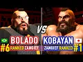 Lagu SF6 🔥 ZANGIEF BOLADO (#6 Ranked Zangief) vs KOBAYAN (#1 Ranked Zangief) 🔥 SF6 High Level Gameplay