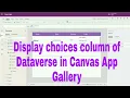 Display Choices Multi-select option set column of dataverse in Canvas App Gallery