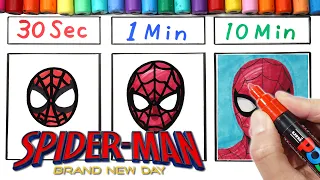 Drawing SpiderMan in 30Sec.1Min.10Min (Spider-Man Brand New Day)