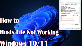 Hosts File Not Working in Windows