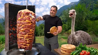The Ultimate Ostrich Meat Doner In The Wilderness!