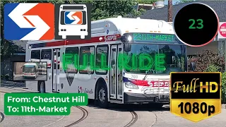 ONBOARD SEPTA S 2024 New Flyer XHE40 on rt 23 to 11th-Market FULL RIDE 2025