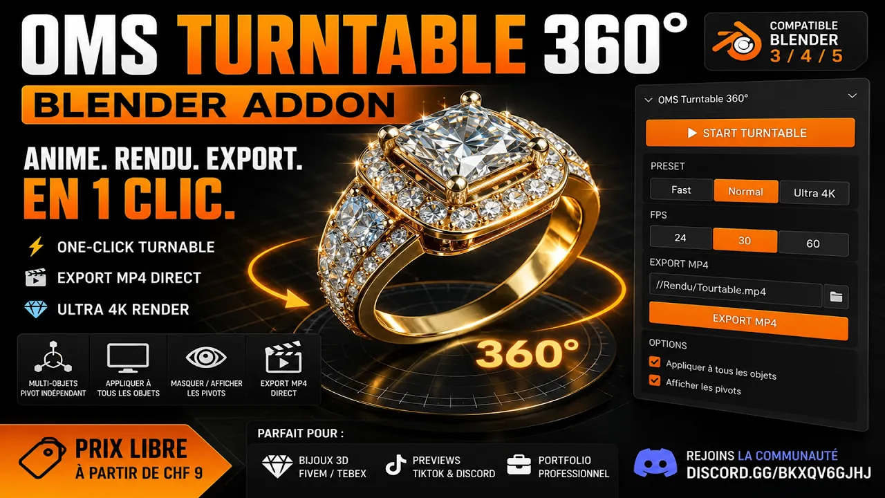 OMS Turntable 360 ADDONS BLENDER