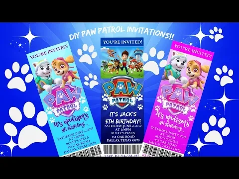 Download MP3 How to Make Paw Patrol Birthday Invitations!!! Paw Patrol Birthday!