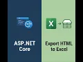 ASP NET Core - Export HTML Table to Excel File NET 7
