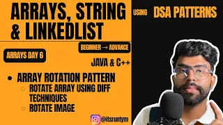 L6 Array Rotation Pattern Types JAVA C Q1 Rotate Array Q2 Rotate Image