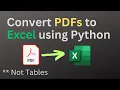 Convert pdf to Excel using Python PyPDF2