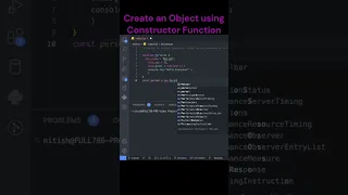 Create an object using Constructor Function