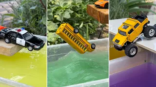 Diecast Cars Siding in Water, Foam Balls Shorts Compilation 😝🍀🍋