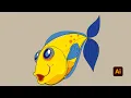 cartoon Fish illustrator Butter Paper Adobe Illustrator Tutorial