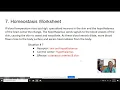 Homeostasis worksheet lecture