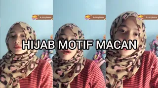 hijab motif macan with kaos belang referensi hijab style cm020