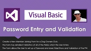Visual Basic Password Entry and Validation with Show Hide Password