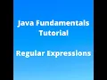 Java Fundamentals Tutorial for Beginners - Regular Expressions RegEx