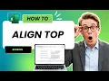 How to Align Top in Excel Tested