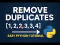 4 How to Remove Duplicate Elements from a List in Python Easy Python Tutorial Duplicate Array