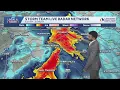 Lingering showers through tonight patchy fog possible