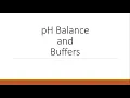 Ph and Buffers