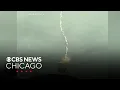 Lightning hits water tower in Bradenton Florida