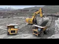 Cat 6015B Excavator Loading Overburden On Cat 773 \u0026 775 Dumpers - Sotiriadis/Labrianidis Mining Work