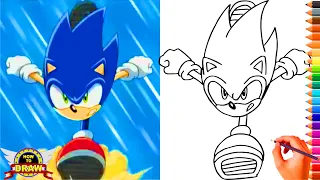 how to draw sonic the hedgehog sonic x run 2021 