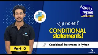 Conditional Statements in Python Explained in Malayalam Python Tutorial for Beginners Part 3