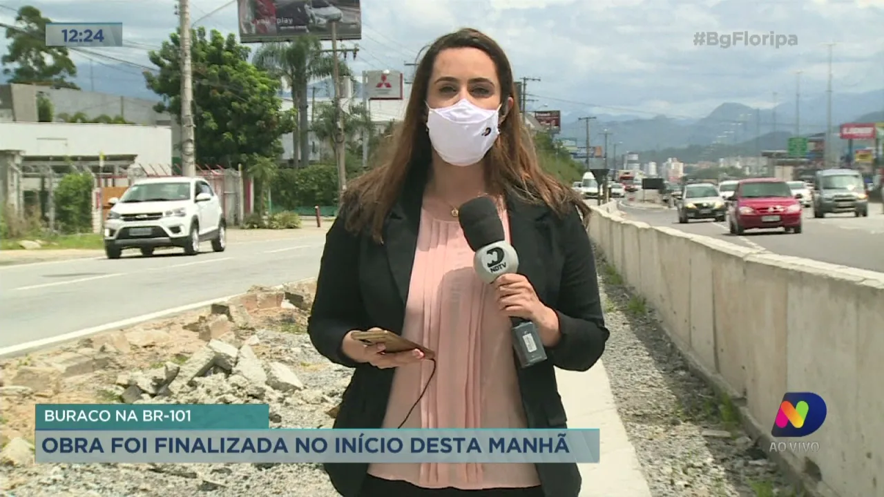 Buraco na BR-101: obra foi finalizada no início da manhã desta quarta-feira