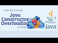 Java Constructor Overloading Explained in Hindi What is Constructor Overloading in Java