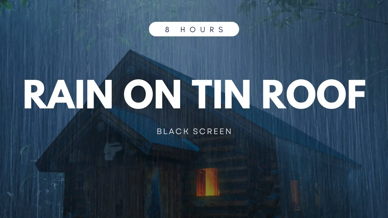 The calming sound of raindrops falling on a tin roof and Black Screen 8 Hours 🌧️ TINISTA