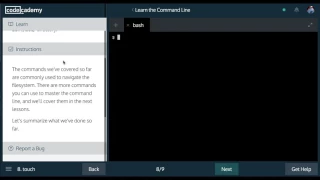 Learn the Command Line touch codecademy Tutorial