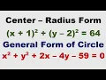 Center Radius Form to General Form of the Equation of Circle - Grade 10 Math