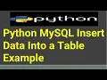 Python MySQL Insert Data Into a Table Example Python Tutorial