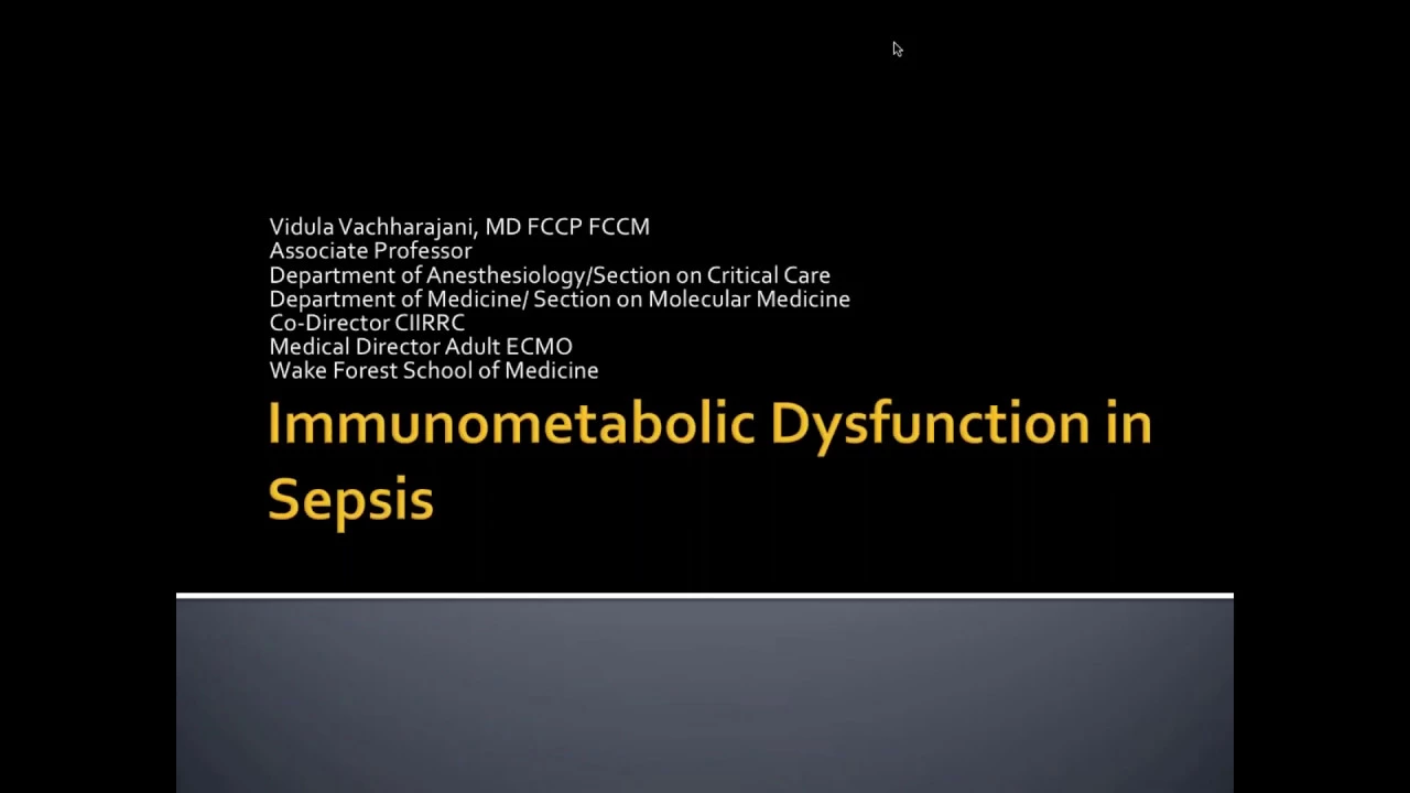 Immunometablic dysfunction in Sepsis - From bench to bedside