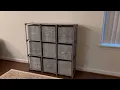 LUKYTOWER Cube Storage Organizer Shelf with Printed Bins Labels Cubby Storage Organizer with Bins