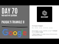 GOOGLE INTERVIEW QUESTION Pascal s triangle II LeetCode problem 119