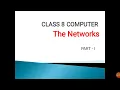 Class 8 computers ch-8 networks part1