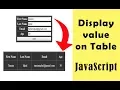 Retrive Data From Inputbox And Print In The Same Page On Table Using JavaScript