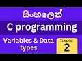 Variables and Data types in C programming - Tutorial 2