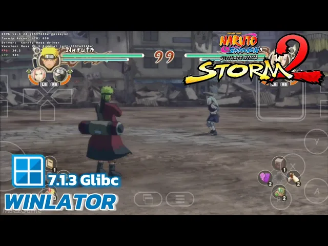 Winlator Glibc (Afei) - Gameplay Naruto Ultimate Ninja Storm 2 (Windows) On Android