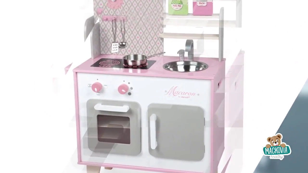Drevené kuchynky - Drevená kuchynka Macaron Maxi Cooker Janod - 4