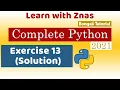 Python Exercise 13 Solution