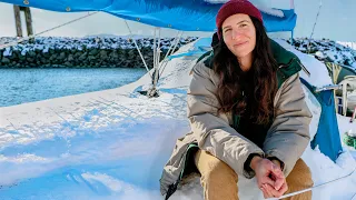 Buried in Snow on Our Sailboat… Is It Spring Yet?!
