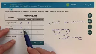 ALEKS - Identifying the Important Intermolecular Forces in Pure Compounds